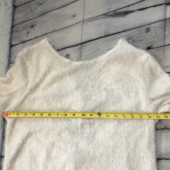 🔥FairySeason.com Fuzzy White Sweater Dress with Lace Detail - Picture 8 of 11